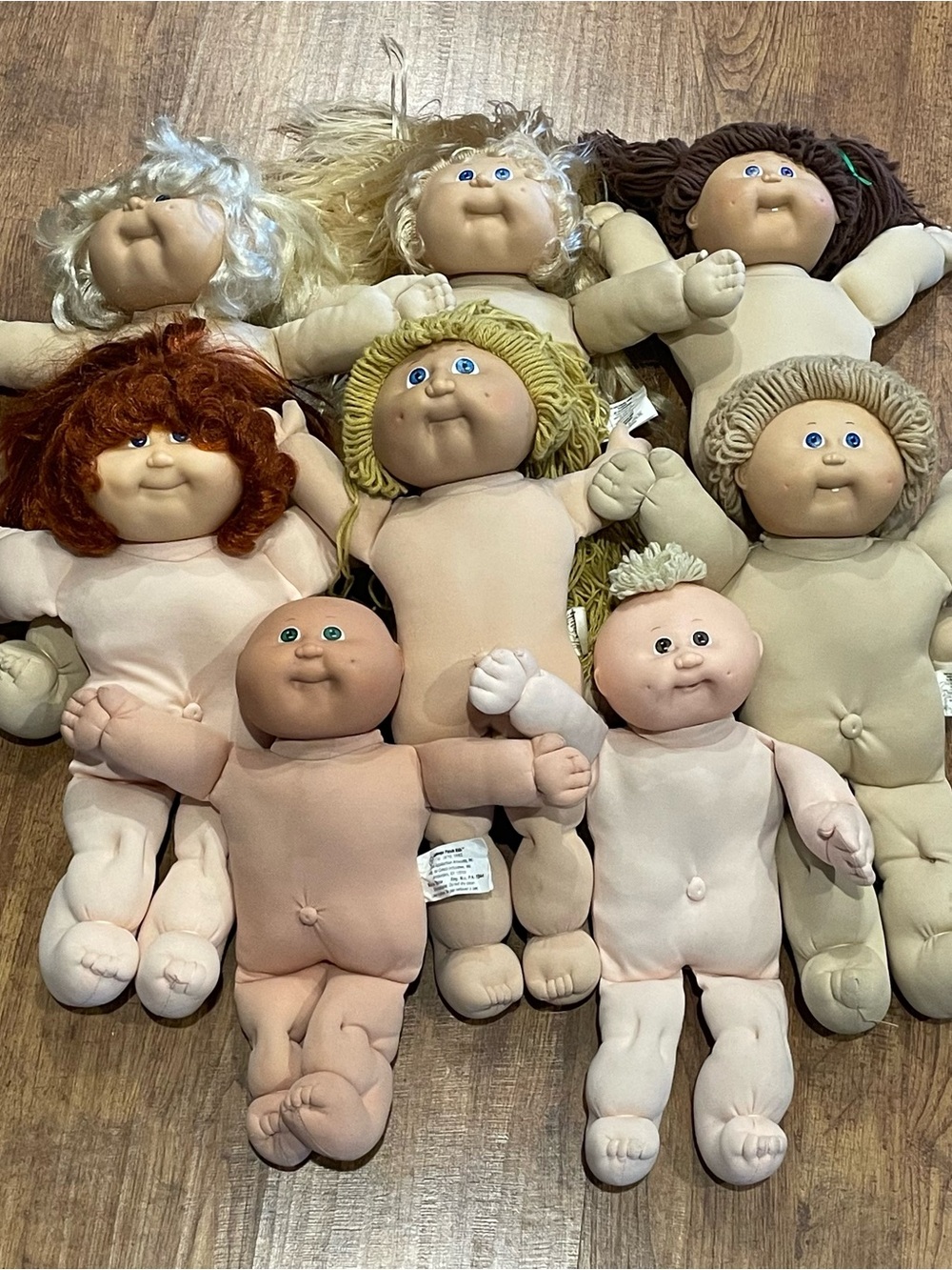Vintage Cabbage Patch Kids Dolls Lot of 8 Xavier Robers Mixed Hair Styles Faces